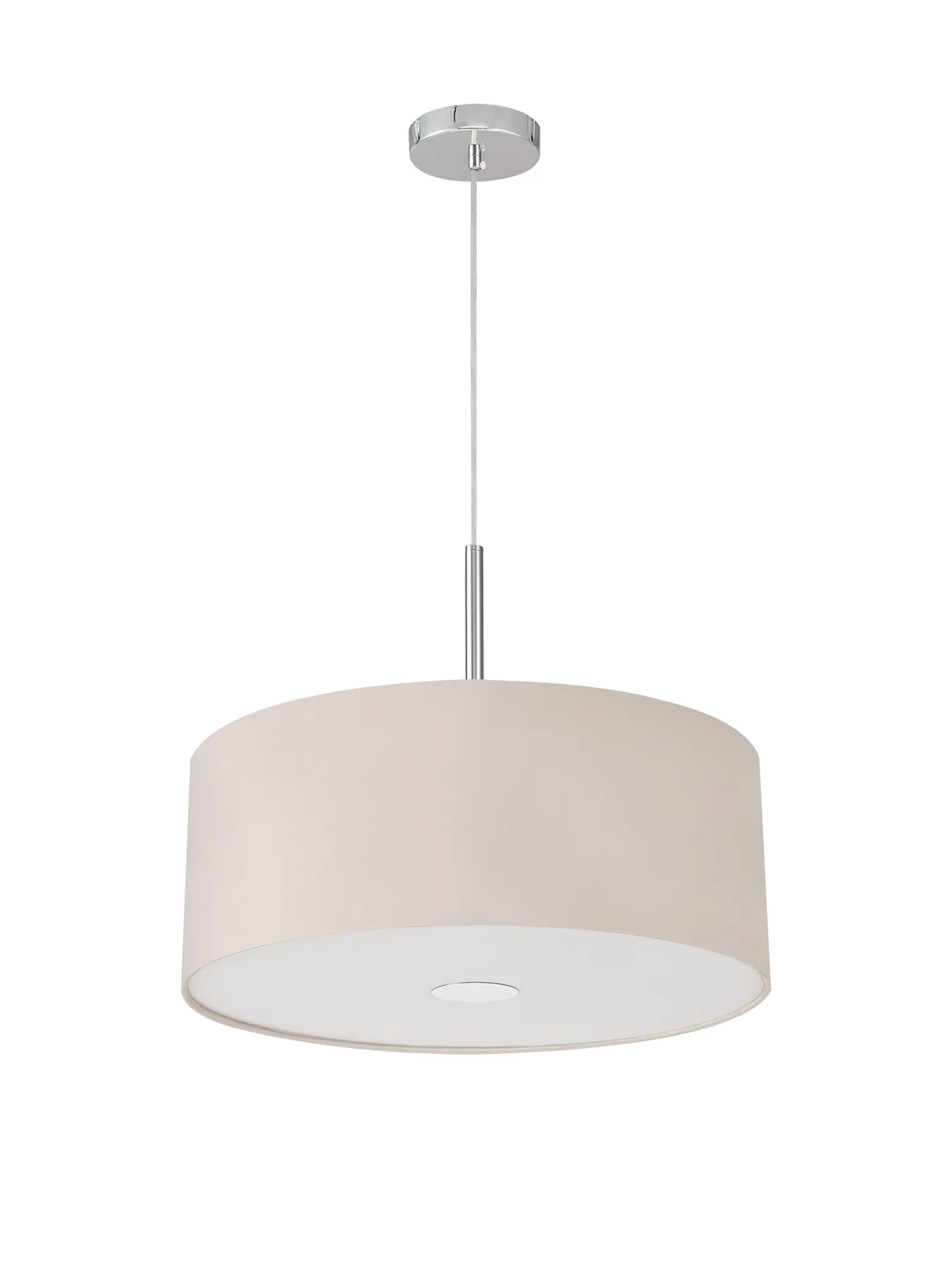 Baymont 50cm 3 Light Pendant Polished Chrome, Nude Beige/Moonlight, Frosted Diffuser DK0344  Deco Baymont CH NU